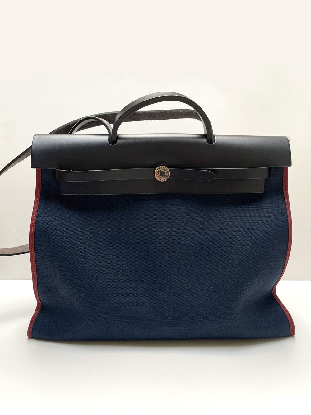 Hermes Herbag Zip 39  blue marine & rouge H